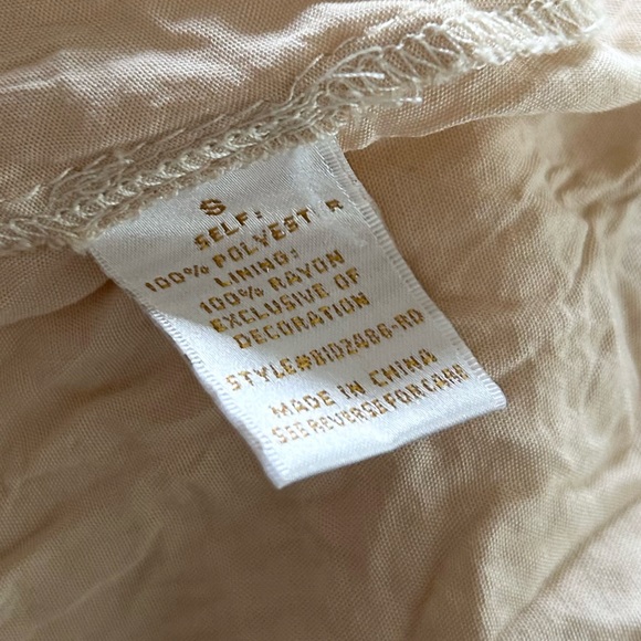 Champagne & Strawberry Anthropologie Small Cream Tiered Long Sleeve Dress - Picture 9 of 10